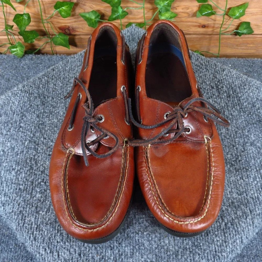 Dockers Castaway Mens Boat Shoe Size 10.5 Wide Casual Nautical Brown Leather